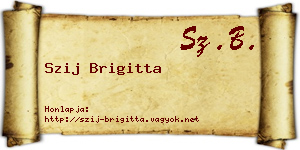 Szij Brigitta névjegykártya